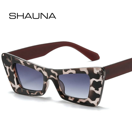 SHAUNA Retro Cat Eye Sunglasses Women Fashion Brand Designer Yellow Green Shades UV400 Men Trending Contrast Color Sun Glasses