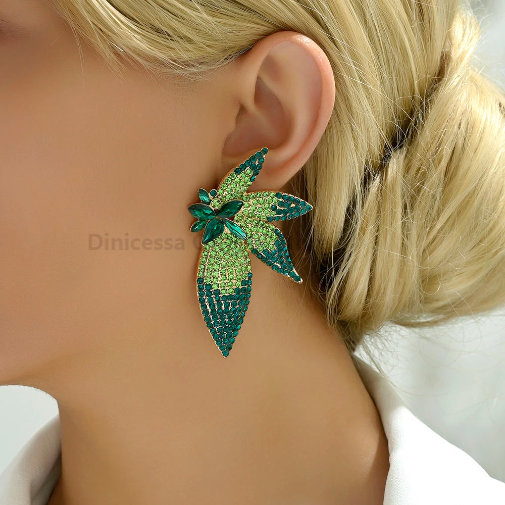 Wing Full Fashion Rhinestone Female Charm Dangle Drop Earrings For Women Luxury Design Unusual Wedding Party Jewelry Accessories