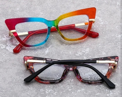 Women Anti Blue Light Glasses Frame Laides Trendy Eyewear Women Cat Eye Spectacles Frames Computer Decorative Eyeglasses