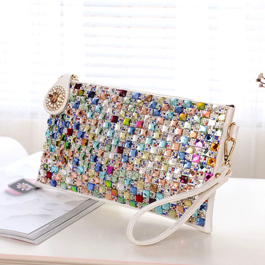 K-style Fashion for Evening Dinner Diamond Shoulder Crossbody Handbag
