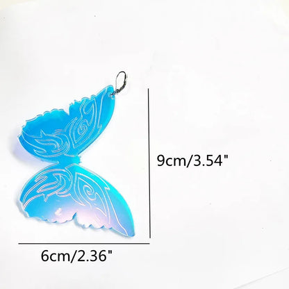 Iridescence Large Butterfly Hyperbole Drop Earrings