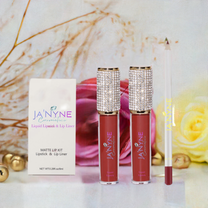 Ja'Nyne Cosmetics Duo Glam Matte Lipgloss & Lipliner