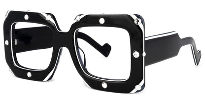 Za'hira Pizazz Black Square Glasses