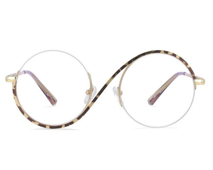 Round Metal Half Frame Anti Blue Light Optical Glasses Frames Men/Women