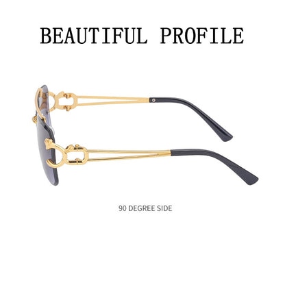 Retro Rimless Sunglasses For Men Steampunk Sunglasse