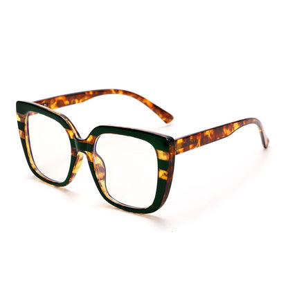 TR90 Computer Glasses Women Oversized Square Anti Blue Light Eyeglasses Leopard Fashion Eyewear UV Protection Optical Frames