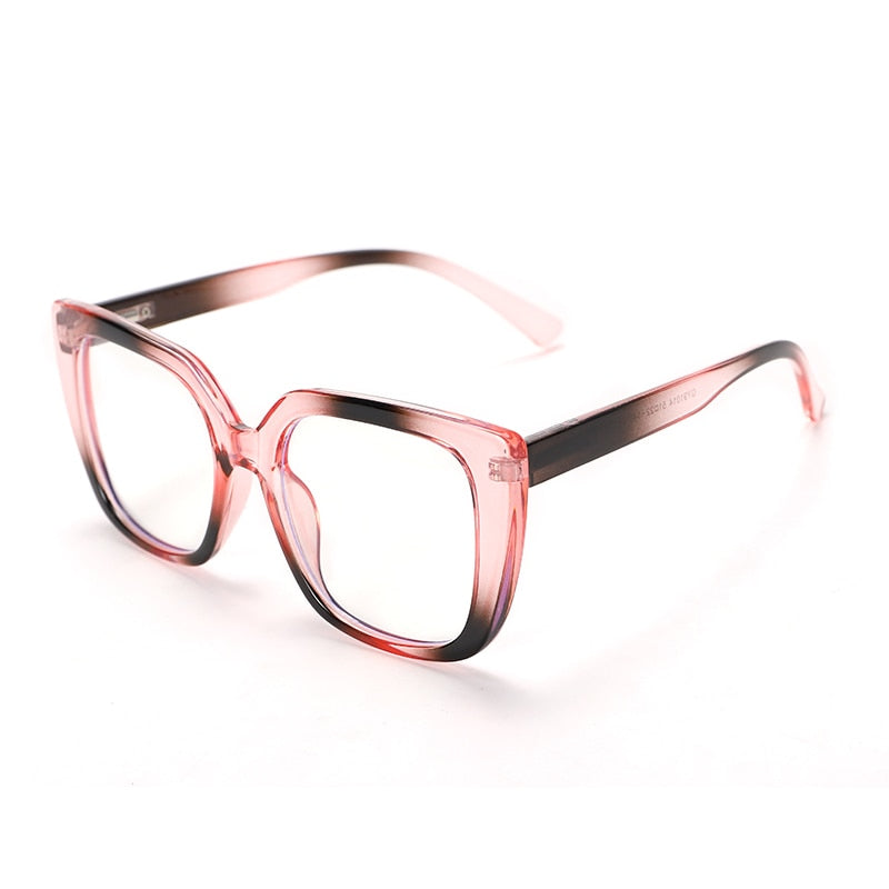 TR90 Computer Glasses Women Oversized Square Anti Blue Light Eyeglasses Leopard Fashion Eyewear UV Protection Optical Frames