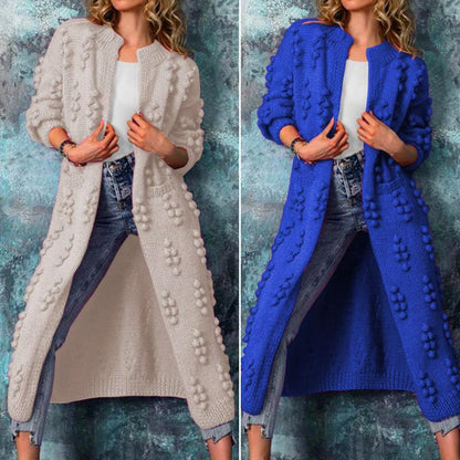 Autumn Winter Fashion Knitted Cardigan Patchwork