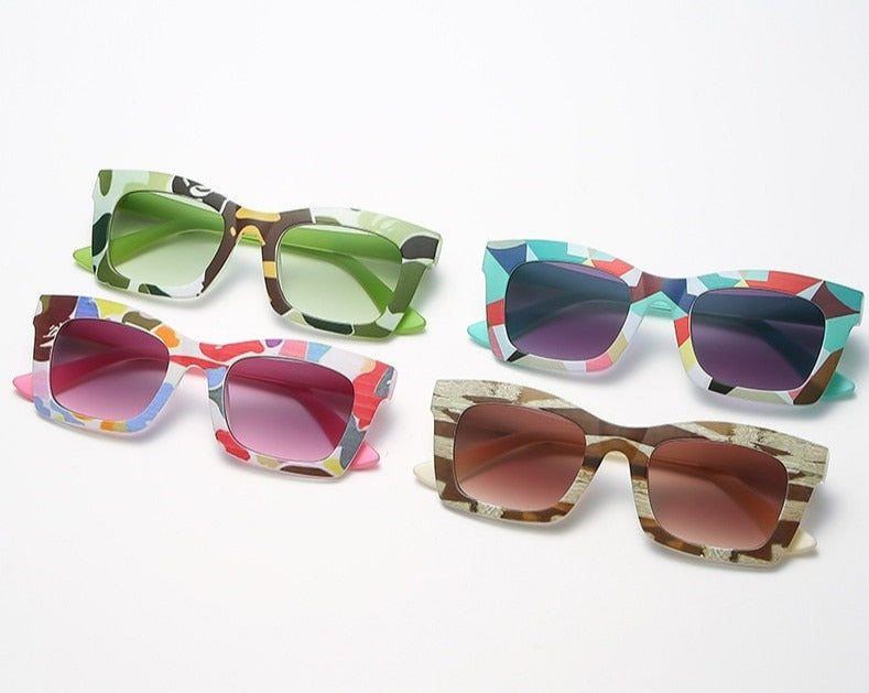 Sexy Colorful Square Sunglasses Women Trendy Gradient