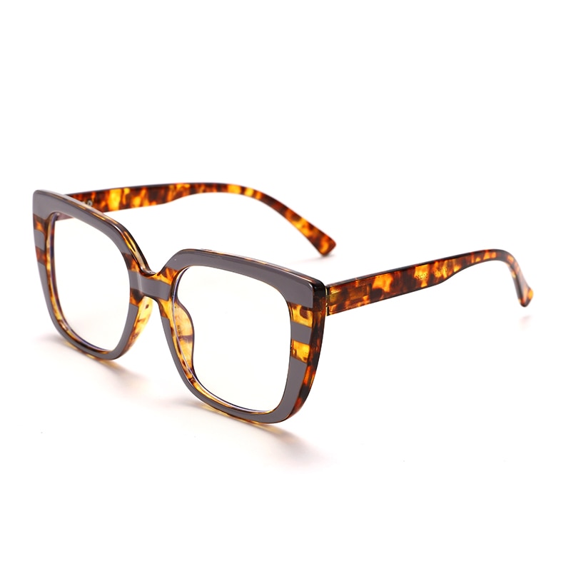 TR90 Computer Glasses Women Oversized Square Anti Blue Light Eyeglasses Leopard Fashion Eyewear UV Protection Optical Frames