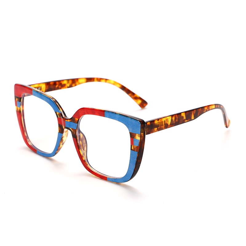 TR90 Computer Glasses Women Oversized Square Anti Blue Light Eyeglasses Leopard Fashion Eyewear UV Protection Optical Frames