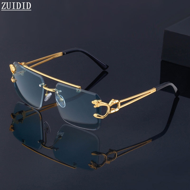 Retro Rimless Sunglasses For Men Steampunk Sunglasse