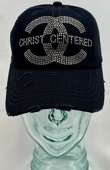 Spiritual Rhinestone Design Jean Distressed Hat