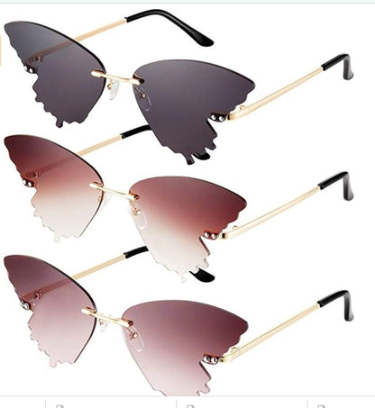 Za'hira Rimless Butterfly Sunglasses