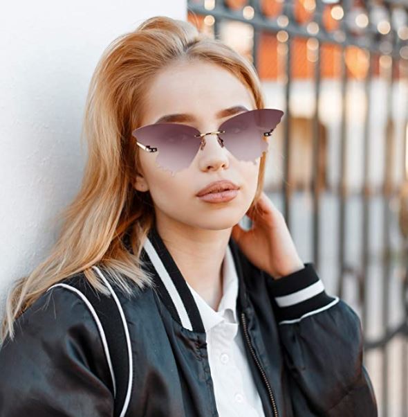 Za'hira Rimless Butterfly Sunglasses