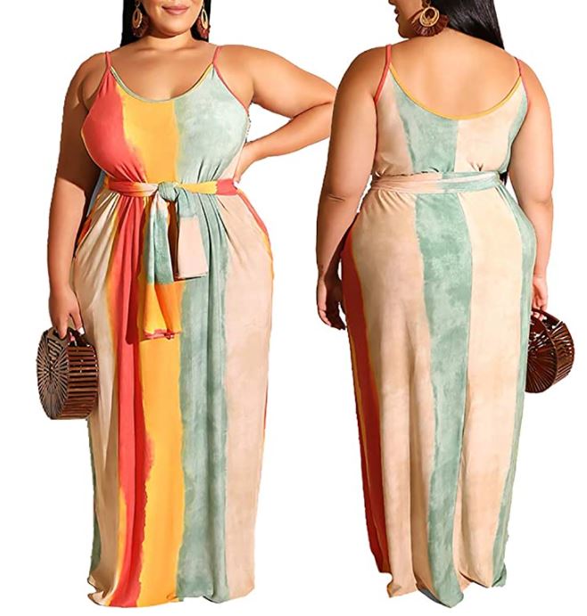 Plus Size Women's Casual Maxi Dresses Sleeveless Loose Maxi Dresses