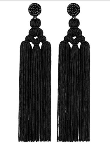 Long Woven Tassel Earrings Long Tassel Fringe Earrings