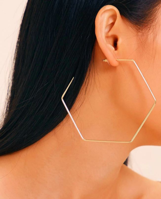 Hexagon Hoop Status Earrings