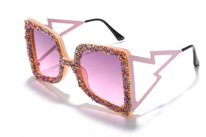 Za'Hira Oversized Rhinestone Sunglasses