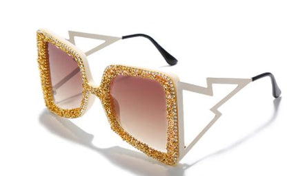 Za'Hira Oversized Rhinestone Sunglasses