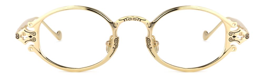 Za'hira Oval Gold Eyeglasses