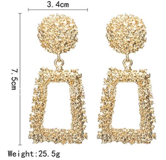 Statement Metal Dangle Drop Earrings Fashion  Irregular Geometric Chunky Stud Earrings