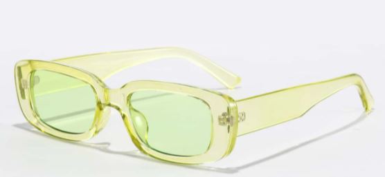 Za'hira Neon Transparent Square Frame Sunglasses