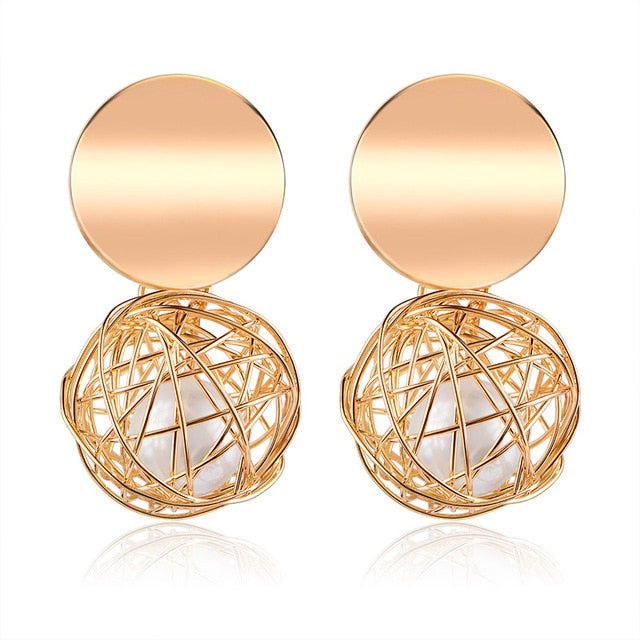 Korean Statement Round Earrings