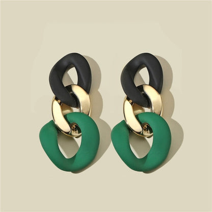 CWEEL Drop Earrings For Women Fashion Vintage Geometric Long Hanging Earrings Korean Round Style Female Jewelry