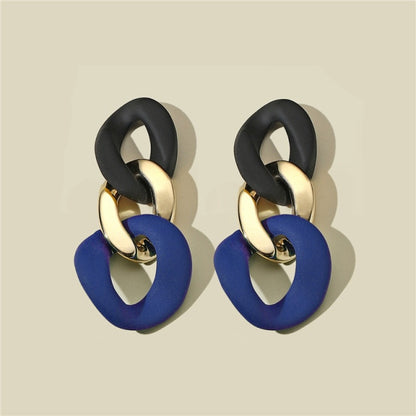 CWEEL Drop Earrings For Women Fashion Vintage Geometric Long Hanging Earrings Korean Round Style Female Jewelry