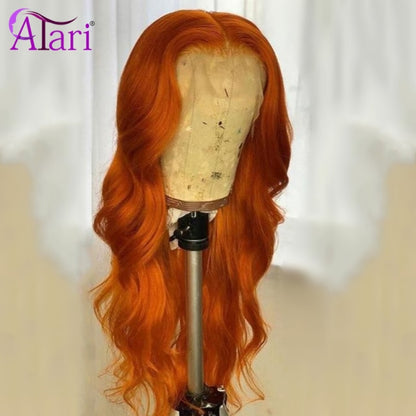 Transparent Lace Wigs Ombre Colored Human Hair Wig Body Wave Lace Front Wig Pre Plucked Wigs for Black Women Peruvian Lace Wigs