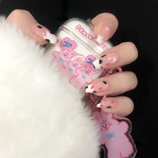 Charming Pink Flame Short Fake Nails - T & L Fashions Boutique