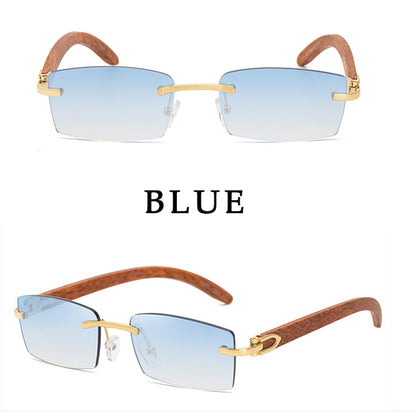 Rimless Sunglasses For Men Fashion Square Glasses