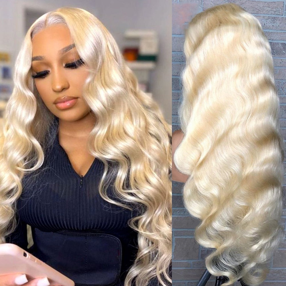 613 HD Lace Frontal Wig 13x6 Human Hair Wigs Honey Blonde Brazilian Body Wave Lace Front Wig 150% Remy Colored Wigs For Women