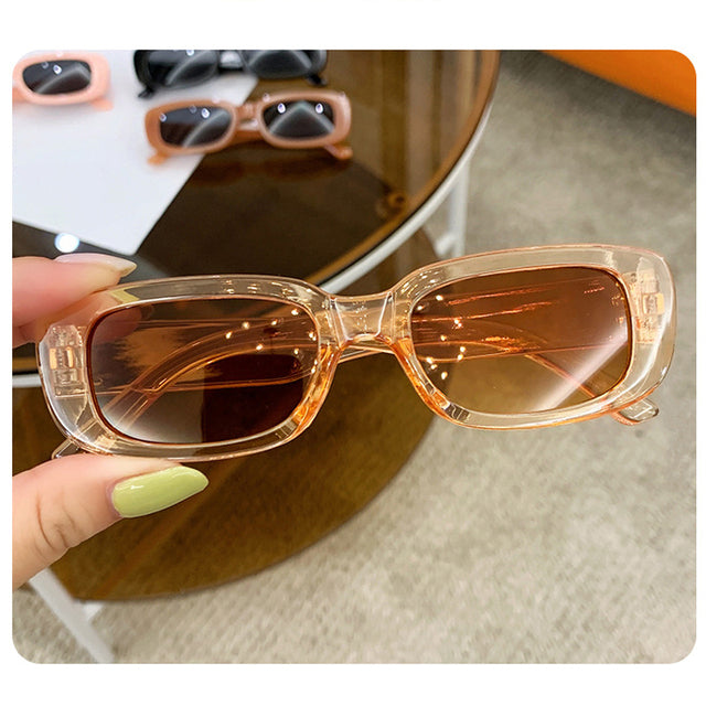 Girls Narrow Rectangle Sunglasses For Kids Retro Jelly Color Eyewear Shades UV400