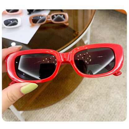 Girls Narrow Rectangle Sunglasses For Kids Retro Jelly Color Eyewear Shades UV400