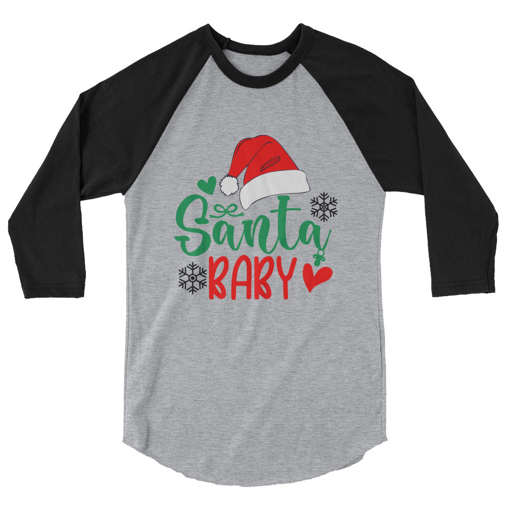Santa Baby Shirt 3/4 sleeve raglan shirt