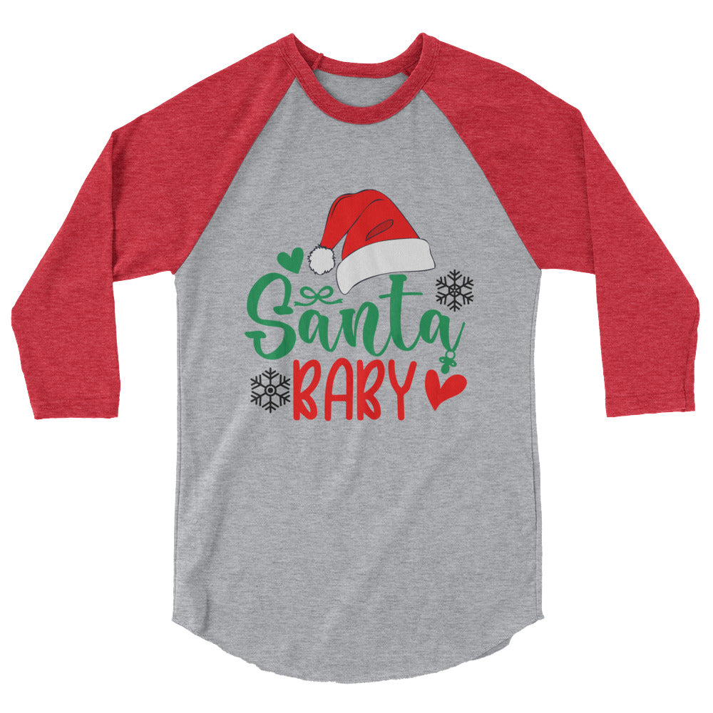 Santa Baby Shirt 3/4 sleeve raglan shirt