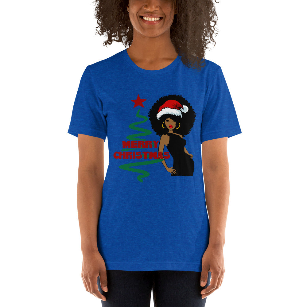 Merry Christmas Afro Women 3 Short-Sleeve Unisex T-Shirt
