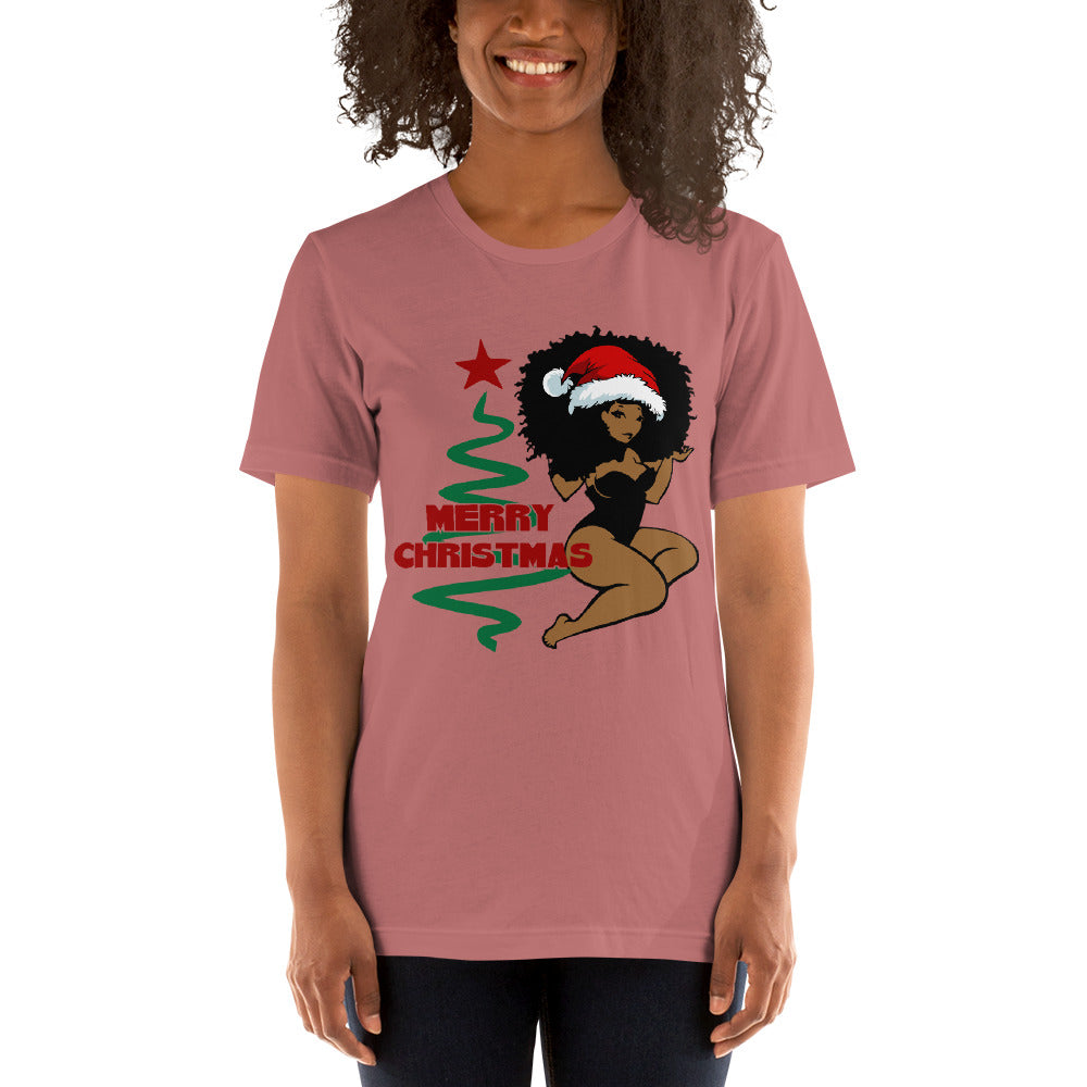 Merry Christmas Afro Women 2 Short-Sleeve Unisex T-Shirt