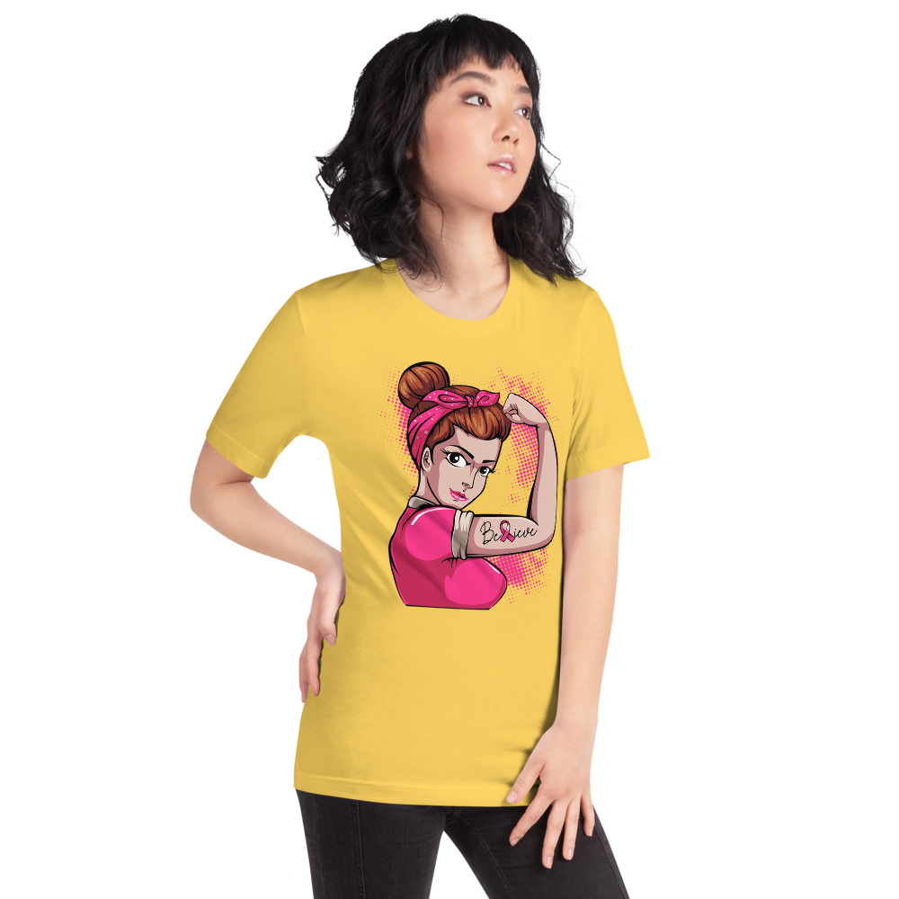 BREAST CANCER AWARENESS BELIEVE Short-Sleeve Unisex T-Shirt